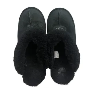 UGG Coquette Women’s Black Suede Shearling 9 Lined Slip-On Slippers US thumbnail 3