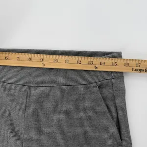 LOFT Gray Houndstooth Ponte Pull-On Straight Leg Dress Pants NEW Size M thumbnail 7