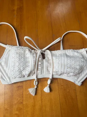 Wild Fable Cream White Boho Crochet Bikini thumbnail 2