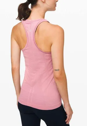 Lululemon Pink Taupe Swiftly Tech Racerback Athletic Workout Tank Top thumbnail 2