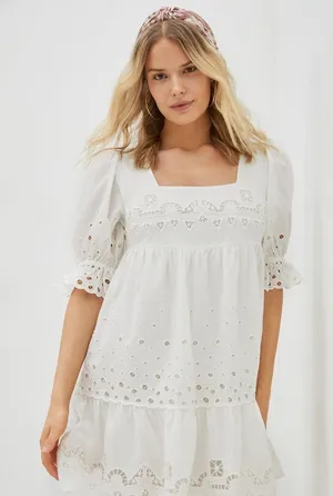 Forever That Girl Audrina Eyelet Dress Size Medium thumbnail 1
