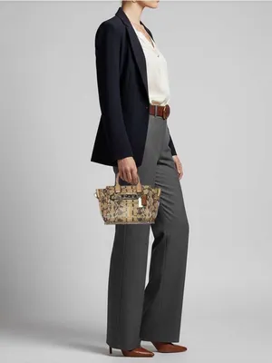 Coach Beige/Black Python Embossed Leather Swagger small tote thumbnail 2
