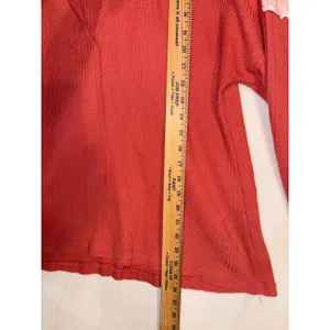 POL Womens‎ Waffle Knit Star Print Contrast Hoodie Terracotta Orange boho thumbnail 9