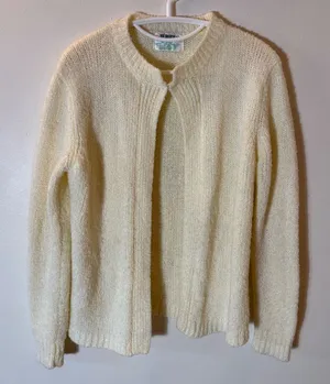 Tilbury Vintage Cream‎ Knit Cardigan Sweater Size Medium thumbnail 1