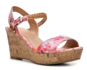 Mix No. 6 Zessi Floral Cork Wedge Sandals Ankle Strap Size 6.5 thumbnail 1