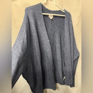 Old Navy Blue Cardigan Women's Oversized Open Front Cozy Soft Fall size Large thumbnail 5