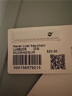 Lululemon Never Lost Keychain Spellout Logo Willow Leaf/Meadow Haze Silver thumbnail 3