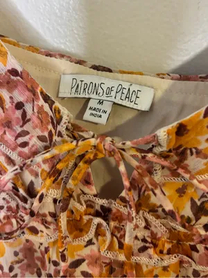 Patrons of Peace Floral Print Ruffle Mini Sundress Size Medium thumbnail 4