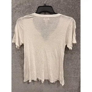 Sundance Womens Top Size S Cream Beaded V-Neck Babydoll Linen Blend Short Sleeve thumbnail 7