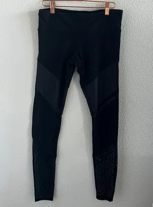 Alo Moto Style Active Legging Mesh Detailing Black Small thumbnail 1