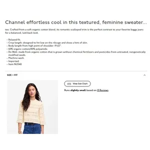 Madewell Sweater Womens Large Sand‎ Beige Cotton Blend Knit Bell Sleeve NU548 thumbnail 6