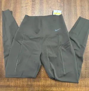 Nike Olive Green High-Waist Performance Leggings with Pockets thumbnail 1