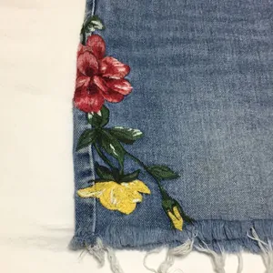PacSun • Denim Floral Embroidered Raw Hem Jean Skirt Size 27 thumbnail 2