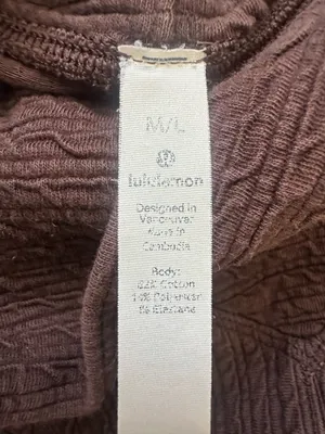 Lululemon Retreat Yourself Pullover Turtleneck Long Sleeve Textured Brown Sz M/L thumbnail 8