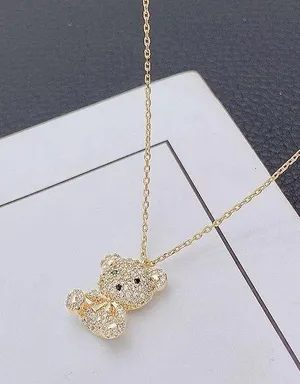 Teddy Bear Pendant Necklace for Women thumbnail 3