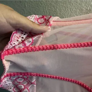 Elegant Pink Lace Corset Bustier Top With Straps L thumbnail 5