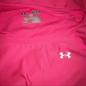 Under Armour medium pink fitted heat-gear gym top thumbnail 7