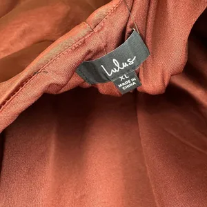 Lulus Love in Your Life Rust Brown Satin Halter Maxi Dress Formal Glam XL NWT thumbnail 7