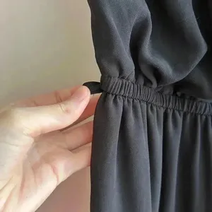 Iris Los Angeles Black Strapless Jumpsuit, Flowy Chiffon Jumpsuit, Size Small thumbnail 8