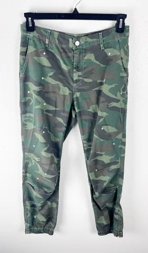 SUNDRY No. 95 Green Camo Stars Joggers Size 27 Casual Glamping Boho Hunting thumbnail 1