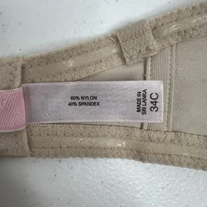 VTG Y2K Victoria's Secret 34C Strapless Bra Tan Nude Underwire Padded NO STRAPS thumbnail 14