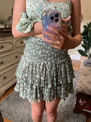 Lane 201 These Three Boutique Green Floral Skirt thumbnail 1