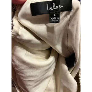 Lulu’s Western Direction Ivory Scarf Print Satin Strapless Jumpsuit size L thumbnail 10
