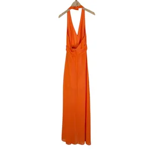 Revolve NBD Victoria Gown Halter Dress in Tangerine Orange Size XS thumbnail 3