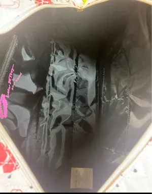 Luv Betsey by Betsey Johnson Duffle Travel Bag. Pink with dark pink cherries thumbnail 4