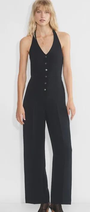 ARITZIA Wilfred Upscale Jumpsuit Black Crepette Size 8 thumbnail 1