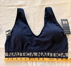 Nautica Navy Logo Elastic Bralette thumbnail 1