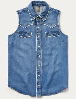 Stetson - Sleeveless Denim Western Shirt thumbnail 1