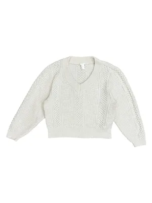 H&M Ivory Mixed Texture Cable Knit Sweater Size Medium thumbnail 3