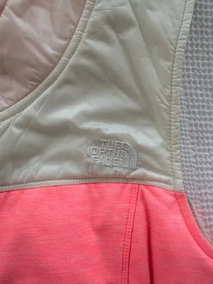 Peach Pink and White North Face Vest M thumbnail 3