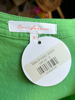 Ces Femme "Take It Easy" Cotton Gauze Babydoll Vibrant Kelly Green Oversize S thumbnail 10