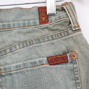 VTG‎ 7 For All Mankind Jerome Dahan Bootcut Jeans Womens 26 Light Brown Stretch thumbnail 6