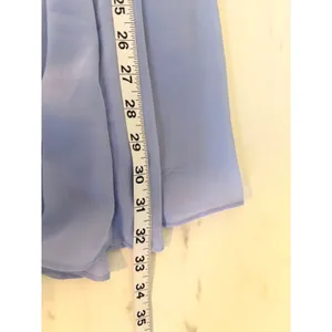 Abercrombie & Fitch Periwinkle Blue Pleated Smocked Puff Sleeve Mini Dress M thumbnail 10