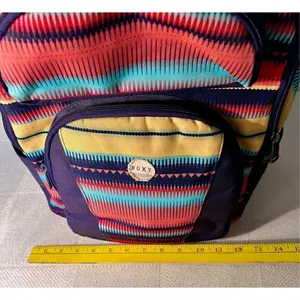 Roxy Bohemian Aztec Print Colorful Multi-Pocket Laptop Compartment Back thumbnail 8
