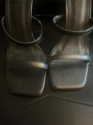 ASOS Design Black Strappy Square Toe Heels thumbnail 3