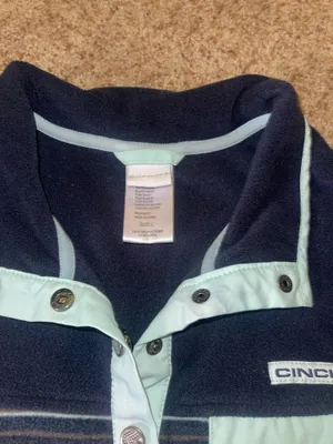 Cinch Women’s Pullover Fleece Aztec Print Blue Sweater Large thumbnail 2