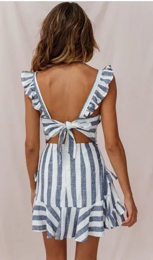 Selfie Leslie Striped Mini Dress thumbnail 2