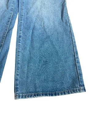 Edikted Wide Leg Jeans Medium Wash Denim Y2k Retro 2000s Cotton Size Small Women thumbnail 5