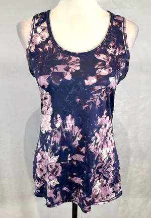 Carrie Underwood Calia strappy back purple lavender floral athletic tank small thumbnail 1