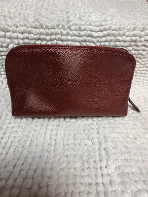 Coach Metallic Cherry Leather Cosmetic Case Makeup Bag Zip Pouch F23332 thumbnail 4