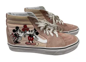 Vans‎ x Disney Sk8-Hi Mickey Minnie Mouse Pink Suede Floral Sneakers Womens 9 thumbnail 1