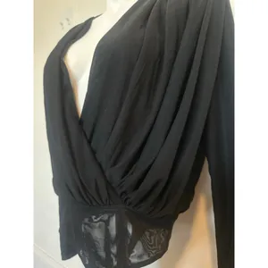 Abercrombie Fitch Black Long Sleeve Bodysuit Small thumbnail 4