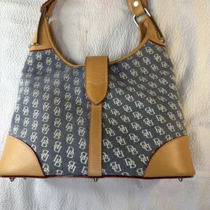 Vintage Dooney & Bourke Baby Blue Signature Crescent Hobo Shoulder Bag Y2K Purse thumbnail 5