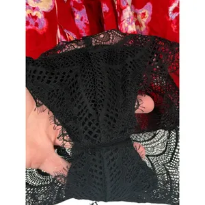 NWT Free People Intimately Forties Feels Floral Tie Front Lace Bodysuit Size Med thumbnail 15
