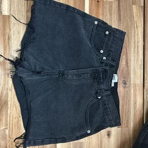 Princess Polly Black Denim Shorts thumbnail 1