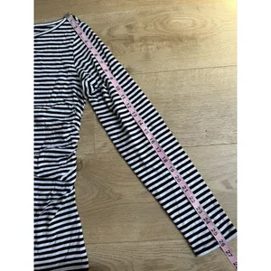 NWT Madewell Ruched Crewneck Long-Sleeve Tee in Soft Slub Jet black size M thumbnail 8
